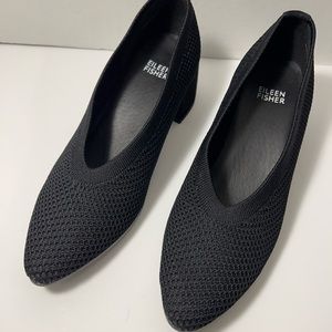 Eileen Fisher Stretch Knit/ Suede heel Pumps size 6.5